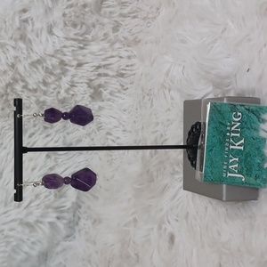 Jay King Sterling Silver Amethyst Drop Earrings NEW
